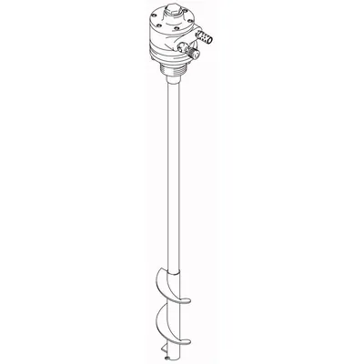 Graco Twistork Helix Mixer, reversible, non-siphon, air driven, 1-1/2 HP, 37.25 in (95 cm) in length, carbon steel material (Graco photo)
