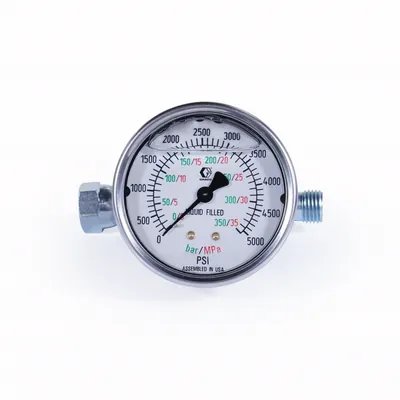Graco 5,000 PSI liquid-filled pressure gauge (Graco photo)